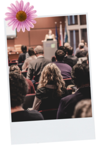conference speaker in front of audience